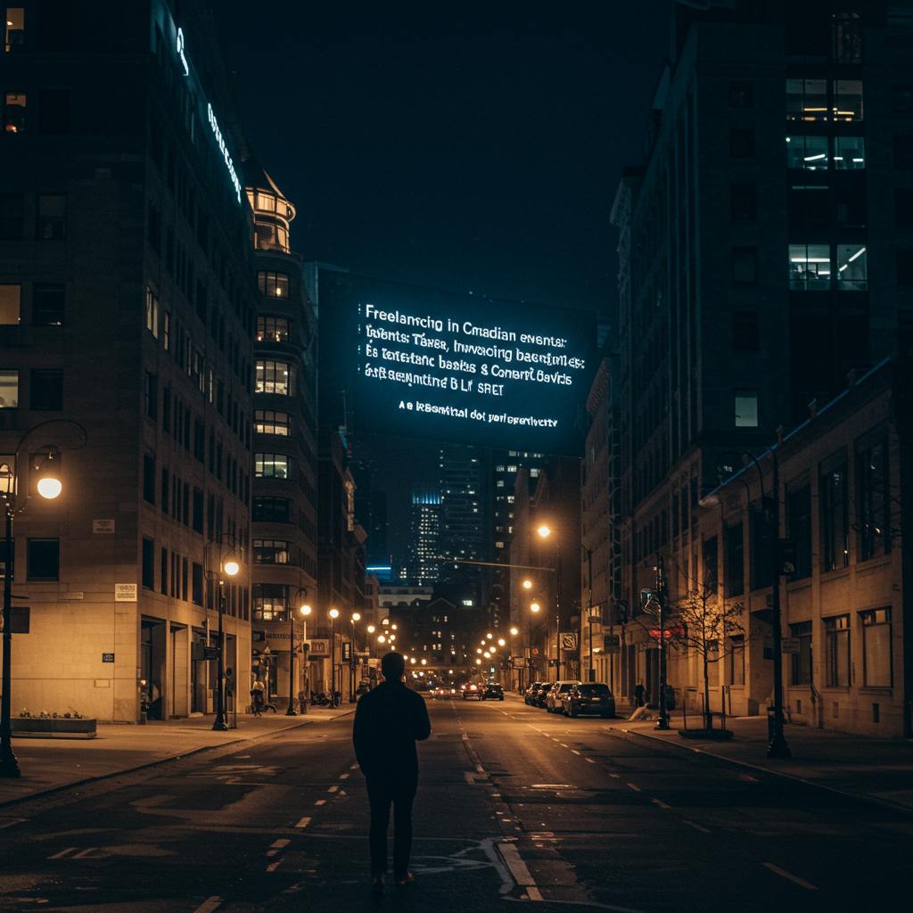 A professional setting for a Canadian event, highlighting the need for freelance expertise.