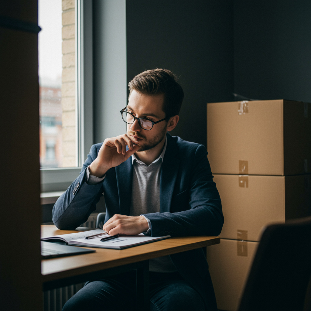 Two professionals analyzing documents and negotiating in a business meeting.