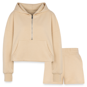 Cropped Hoodie & Jogger Short Set