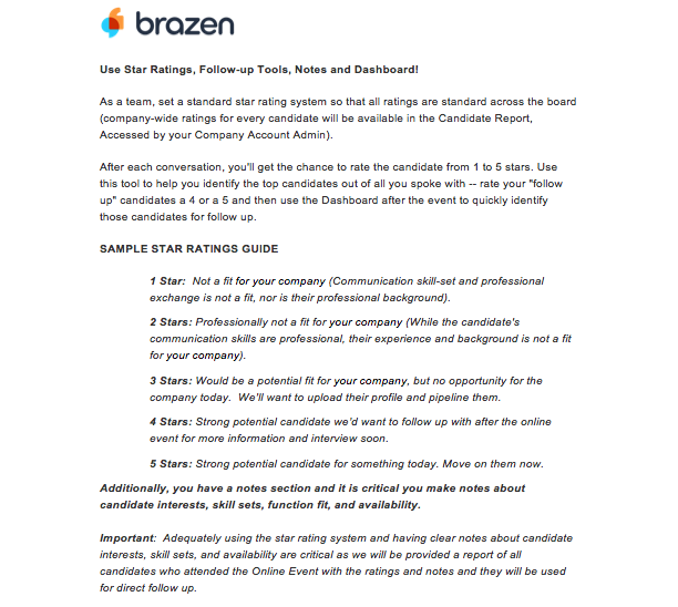 representative resources brazen success star interview system