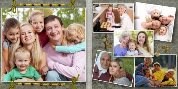 Семейные фото в альбоме