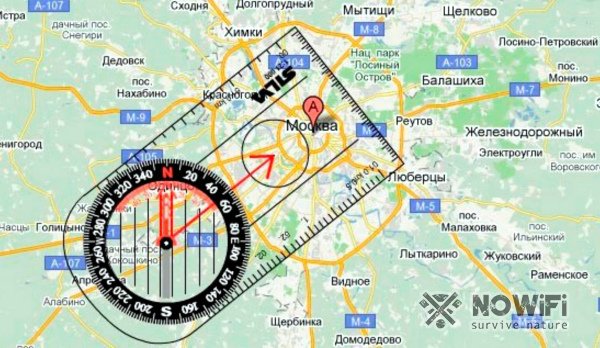 Стороны света на Яндекс карте