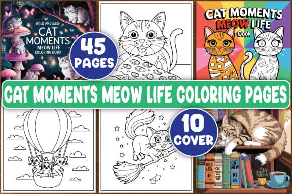 Cat Moments Meow Life Coloring Book Cover