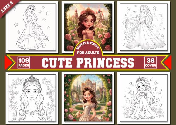 Cute Princess Coloring Book Cover - Bold & Easy Designs for Adults