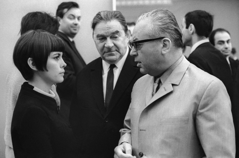 Мирей Матье, Леонид Утесов и Никита Богословский. 1967 год Мирей Матье, Леонид Утесов и Никита Богословский. 1967 год звезды, история, фото