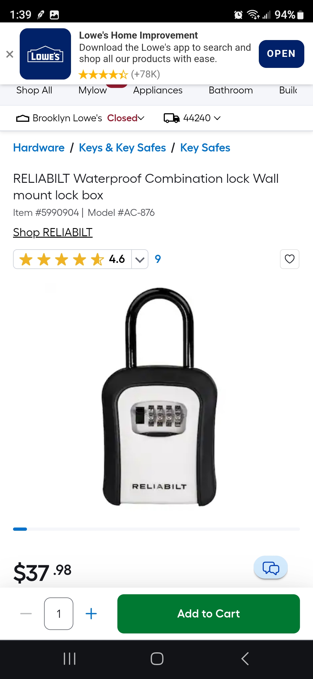 Fixing a Combination Lock of a RELIABILT Waterproof Combination Lock Wall Mount Lock Box

Description of Issue