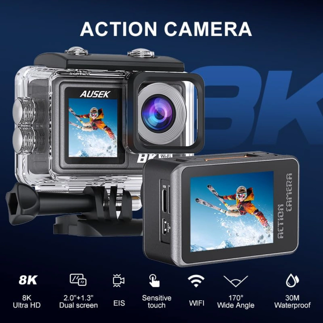 AUSEK 8K Pro 50MP Action Camera