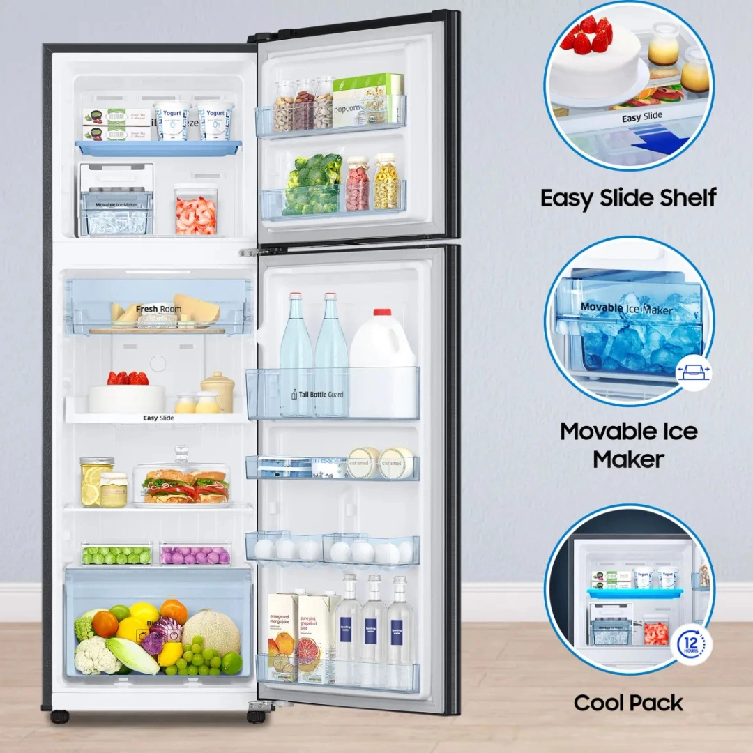 Samsung RT30C3733BX 256 L 3 Star Double Door Refrigerator