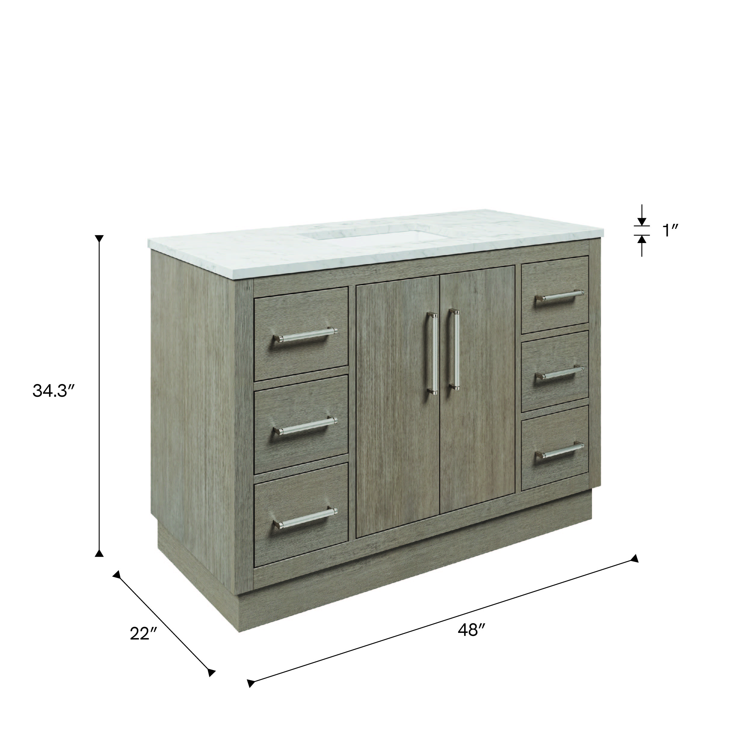 Hugo 48 In. Single Sink Bathroom Vanity With Carrara White Marble Top And Chrome Hardware