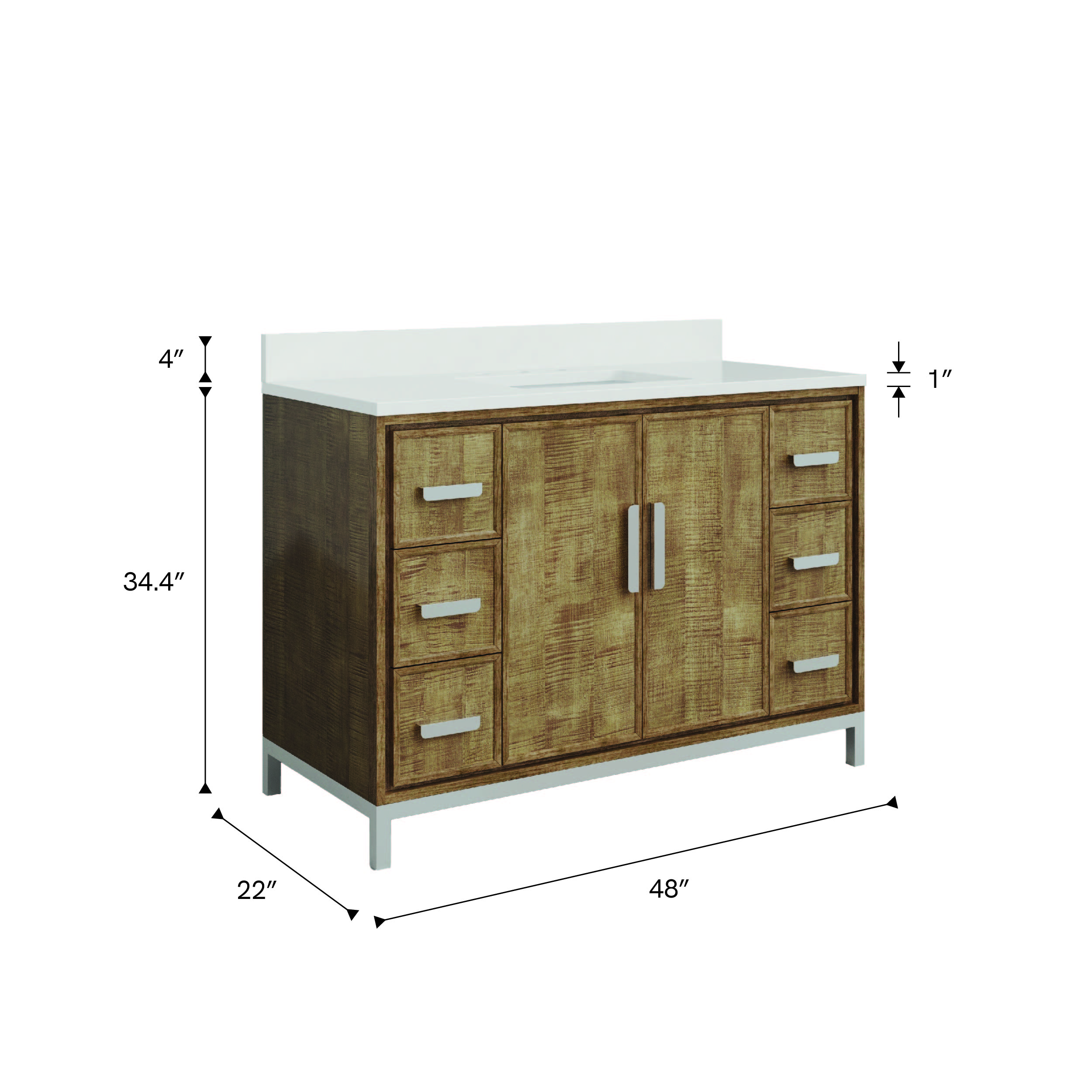 Westin 48 In. Single Sink Bathroom Vanity With Whitebrook Quartz Top
