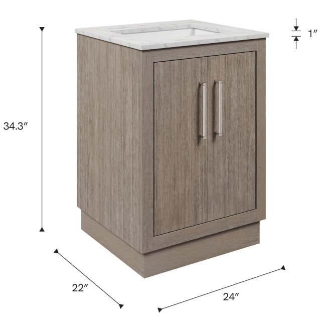 Hugo 24 In. Single Sink Pre-Assembled Mid-Century Style Bathroom Vanity With 1