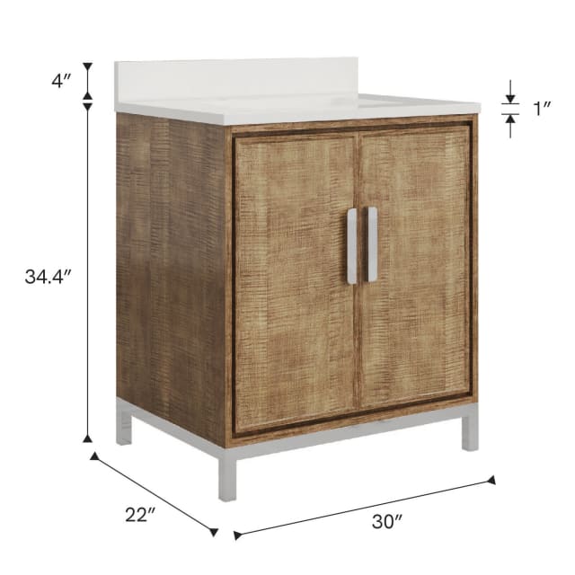 Westin 30 In. Single Sink Pre-Assembled Contemporary Style Bathroom Vanity With 1