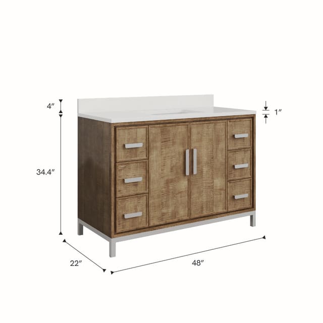 Westin 48 In. Single Sink Pre-Assembled Contemporary Style Bathroom Vanity With 1
