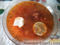 Фото к рецепту: Быстрая солянка с копченостями и картофелем Фото к рецепту: Быстрая солянка с копченостями и картофелем