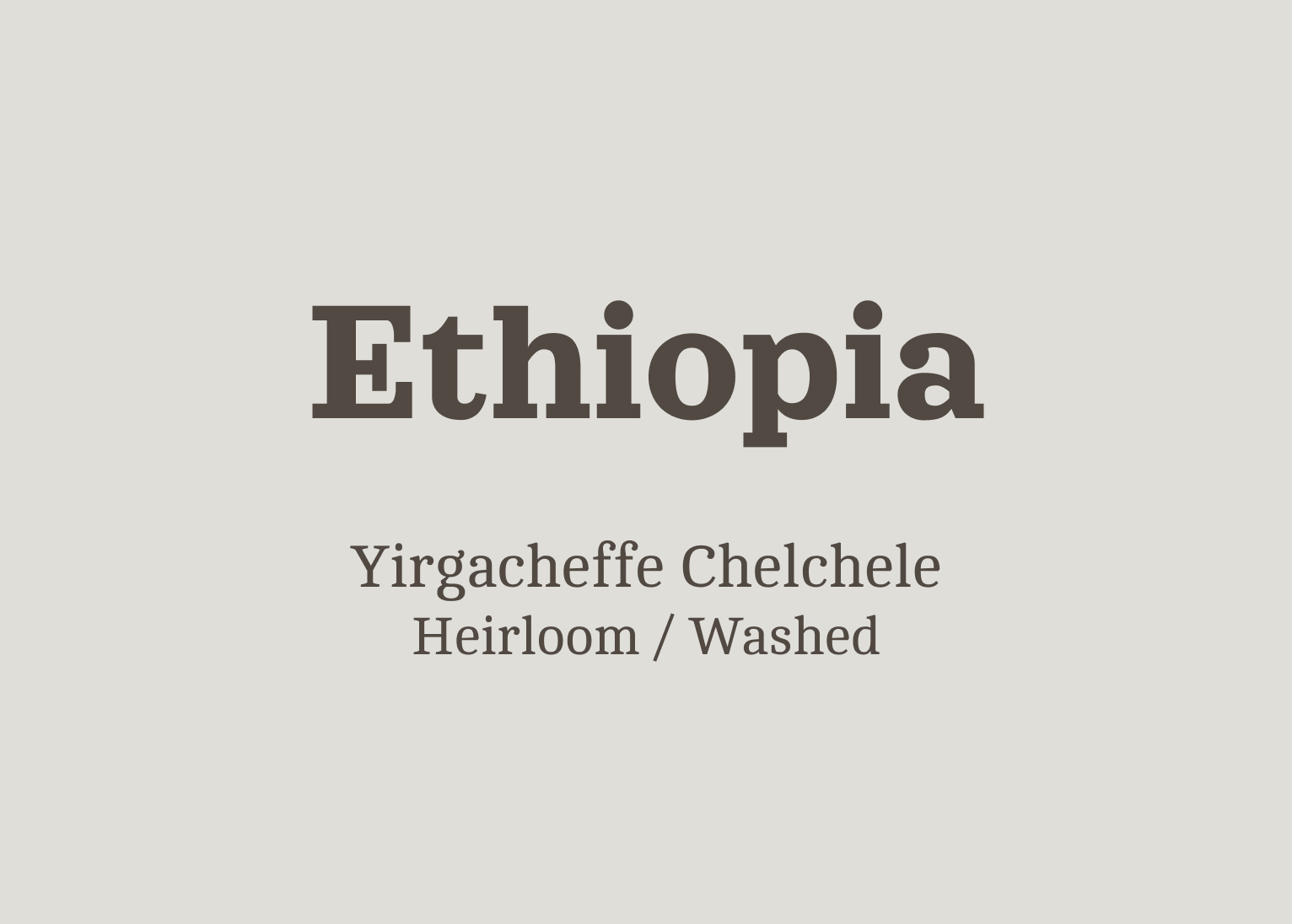 Ethiopia Yirgacheffe Chelchele Washed