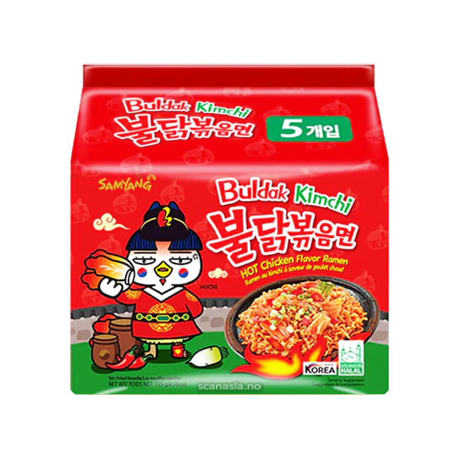 Samyang Instant Noodle Hot Chicken Kimchi Ramen X G Velkommen