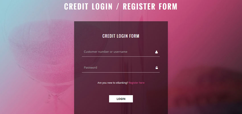 Credit Login and Register Form
