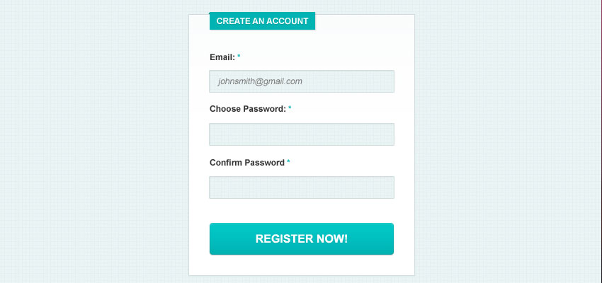 Clean & Simple Signup Form (PSD)