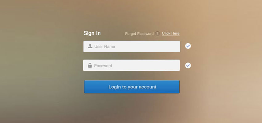 Blur Login Form