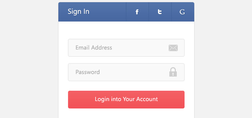 Flat Login - PSD