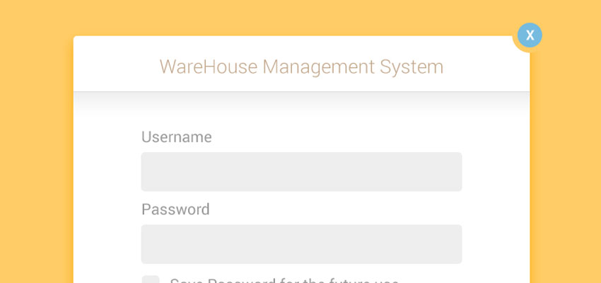 UI/UX WareHouseMS Login Form