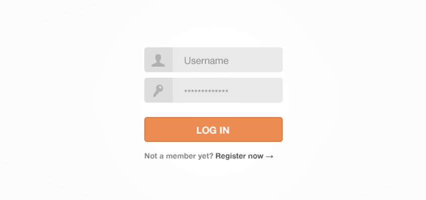 Flat UI Login Panel