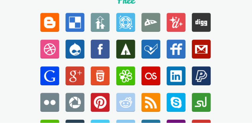  Flat Social Media Icons