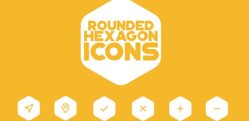 6 FREE ROUNDED HEXAGON ICONS