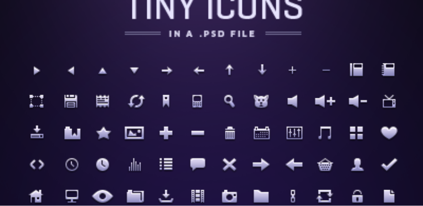 160 tiny Icons [Free PSD]