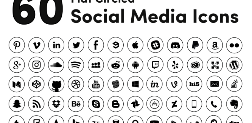 BLACK CIRCLED SOCIAL MEDIA ICONS