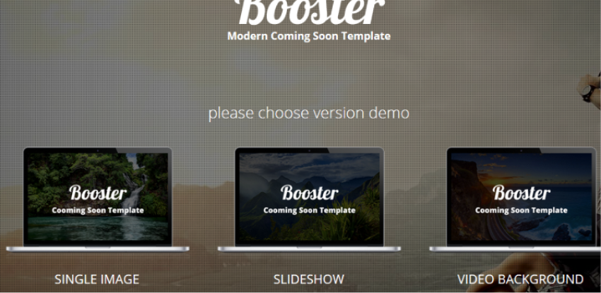   Booster - Responsive Coming Soon Template