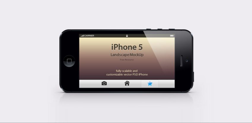iPhone 5 Psd Landscape Mockup