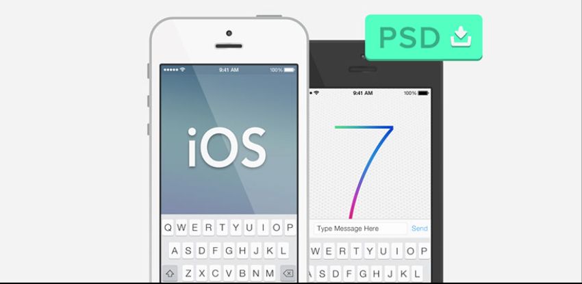 iOS7 & semi-flat iPhone 5 mockup