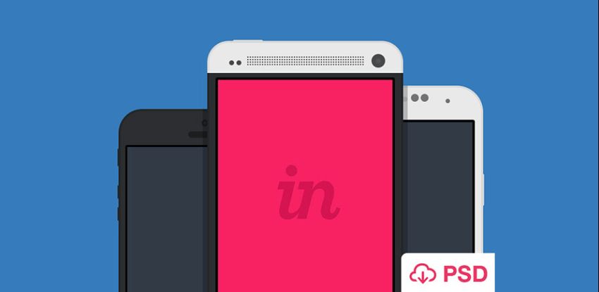 8 flat Android & iPhone mockups