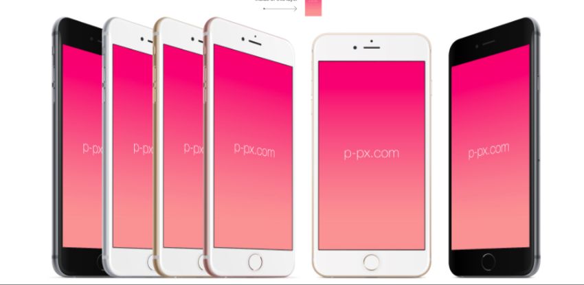IPHONE 6S PLUS FRONT AND ANGLED PSD + AI VECTOR MOCKUP