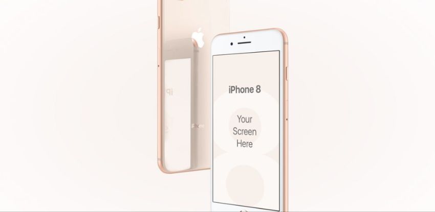 iPhone 8 Gold Mockup