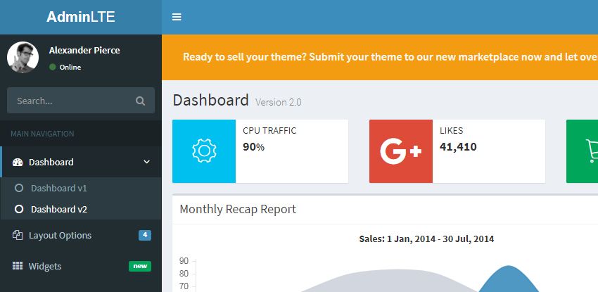 AdminLTE – A Clean Admin Theme