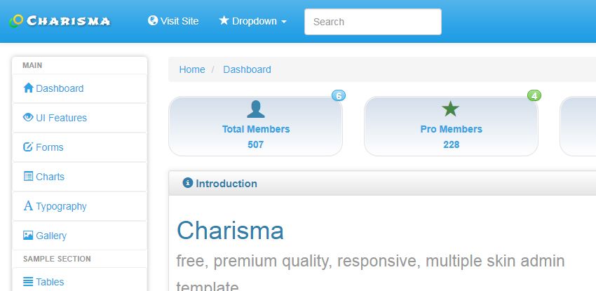 Charisma Responsive Admin Template