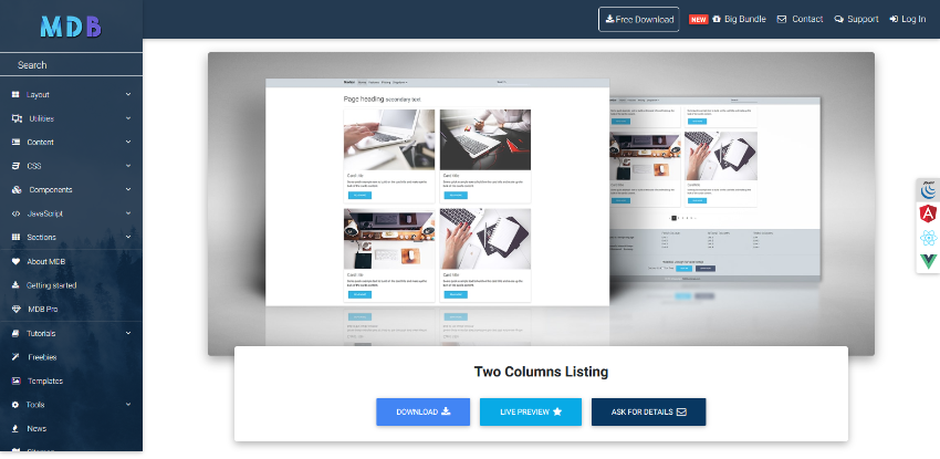Two Columns Listing