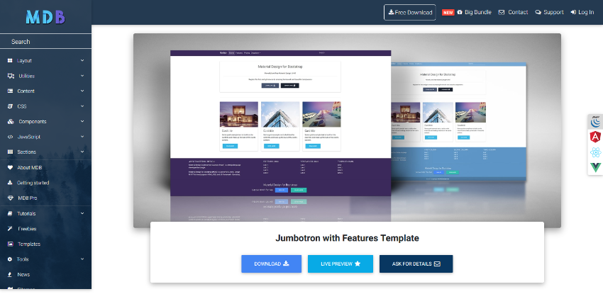 Jumbotron with Features Template