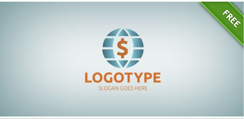 32-Dollar in Globe Free Logotype Template Vector