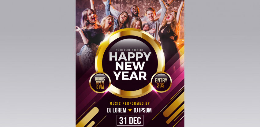New year party poster 2019