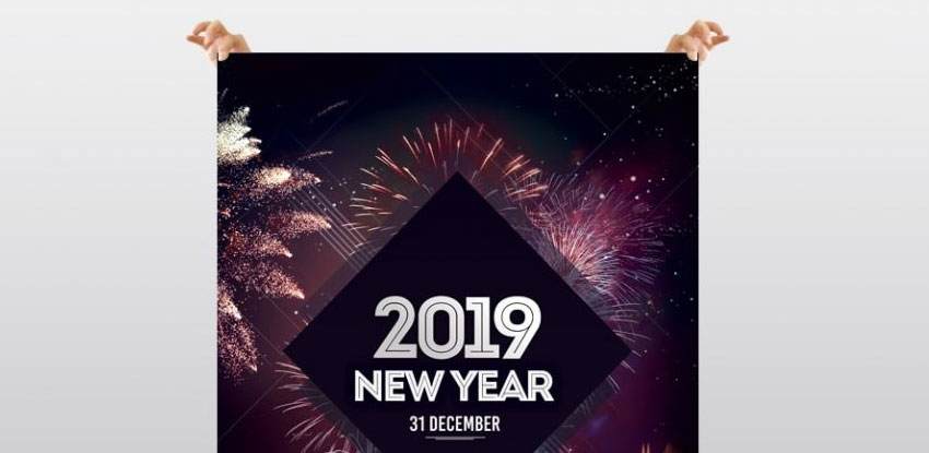 Happy New Year 2019 Free PSD Flyer Template