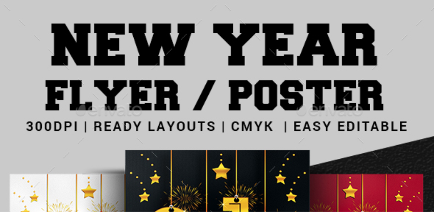 2018 New Year Party Flyer Templates