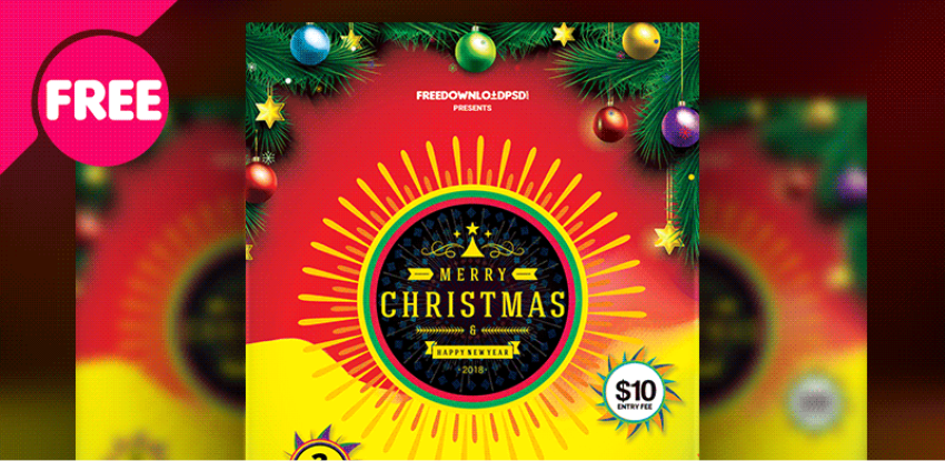  Christmas and New Year Flyer Template	