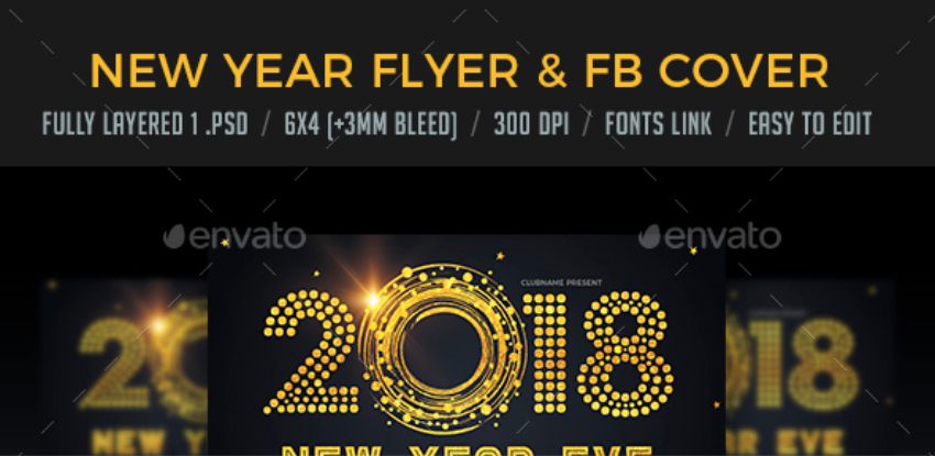 	 New Year Eve Flyer & FB Cover