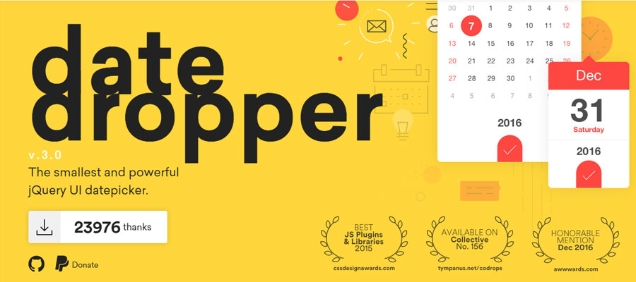 Datedropper 3.0: A powerful jQuery UI datepicker