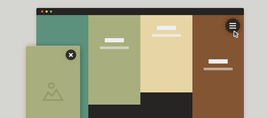 Sliding out panels with HTML & CSS