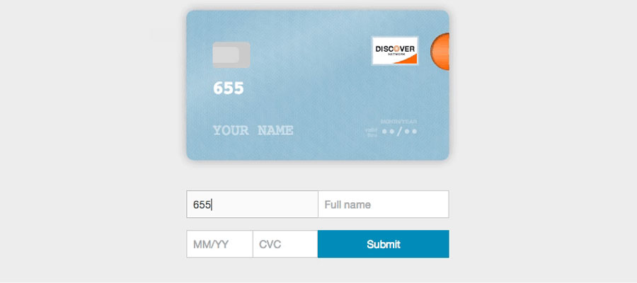 Credit card form – JS plugin