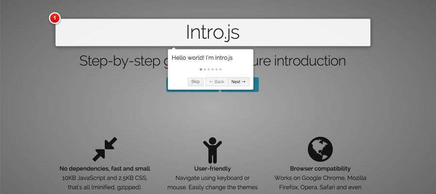 Intro.js – JS plugin for step-by-step- guides
